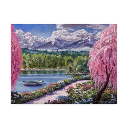 David Lloyd Glover 'Springtime Lake Garden Walkway' Canvas Art,35x47